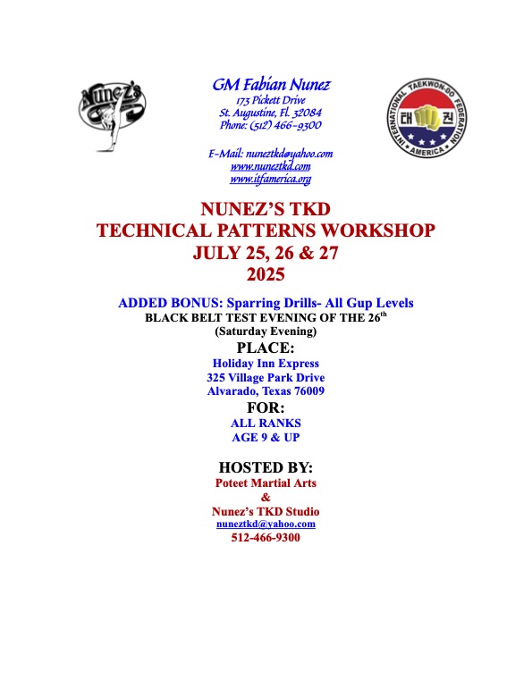 Nunez TKD Technical Patterns Workshop 2025